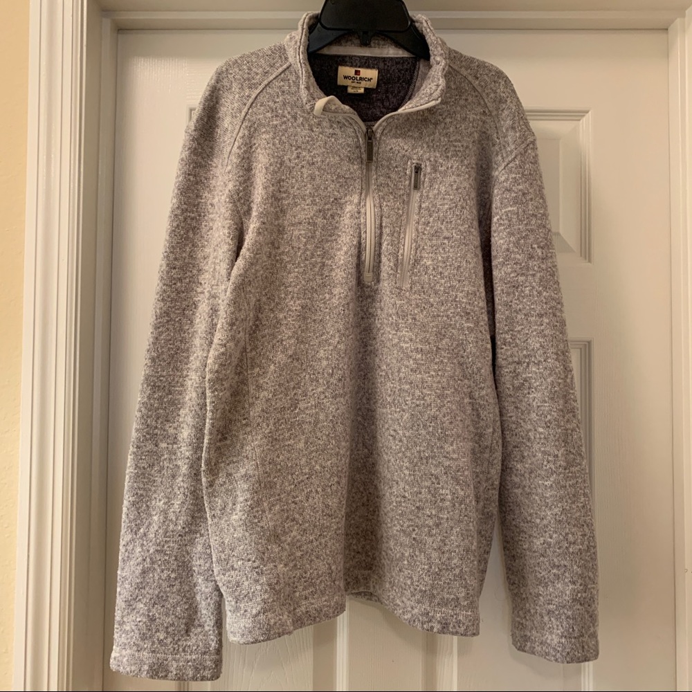 Woolrich Men’s Fleece Quarter Zip - size Large - Gray